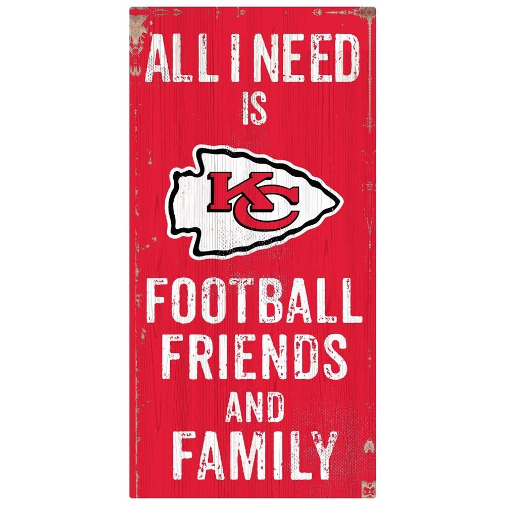 NFL Chiefs Football Fan Sign Wooden Kansas City Football Family Friends Wall Art